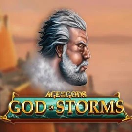 Age Of The Gods: God of Storms slot logo by Playtech at Spinfin Casino