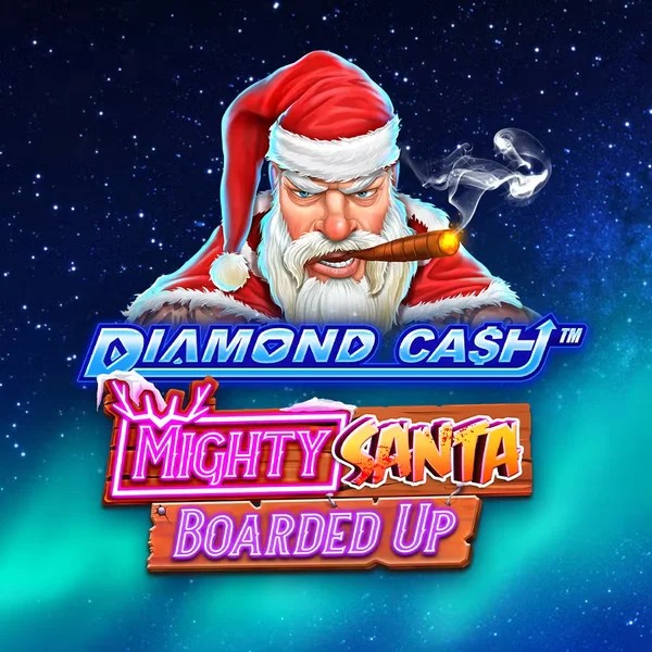 Official Slots logo: Diamond Cash Mighty Santa Boarded Up by Greentube at Spinfin Casino
