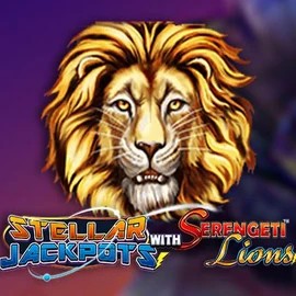 Stellar Jackpots with Serengeti Lions slot icon by Lightning Box Game, available at Spinfin Casino